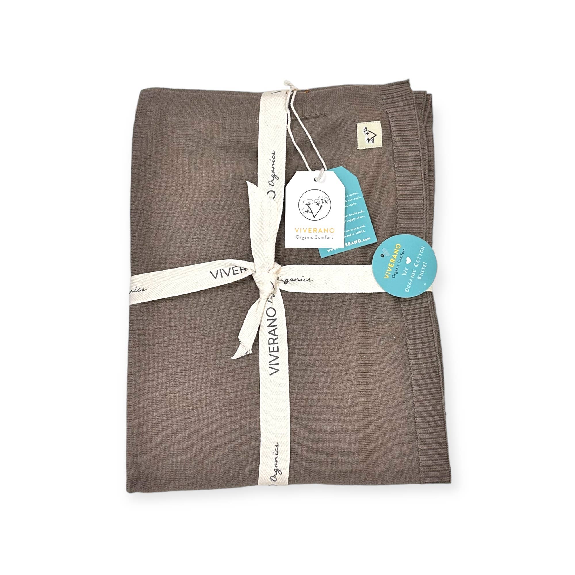 Viverano Organics - Solid Sweater Knit Baby Blankets (Organic Cotton): Cocoa Heather