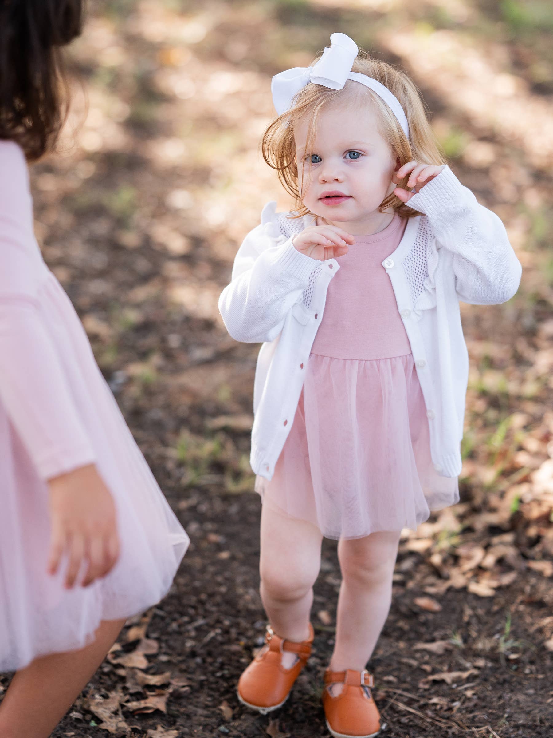 RuffleButts + RuggedButts - Girls Off-White Sweater Knit Ruffle Trim Cardigan
: White / 3T