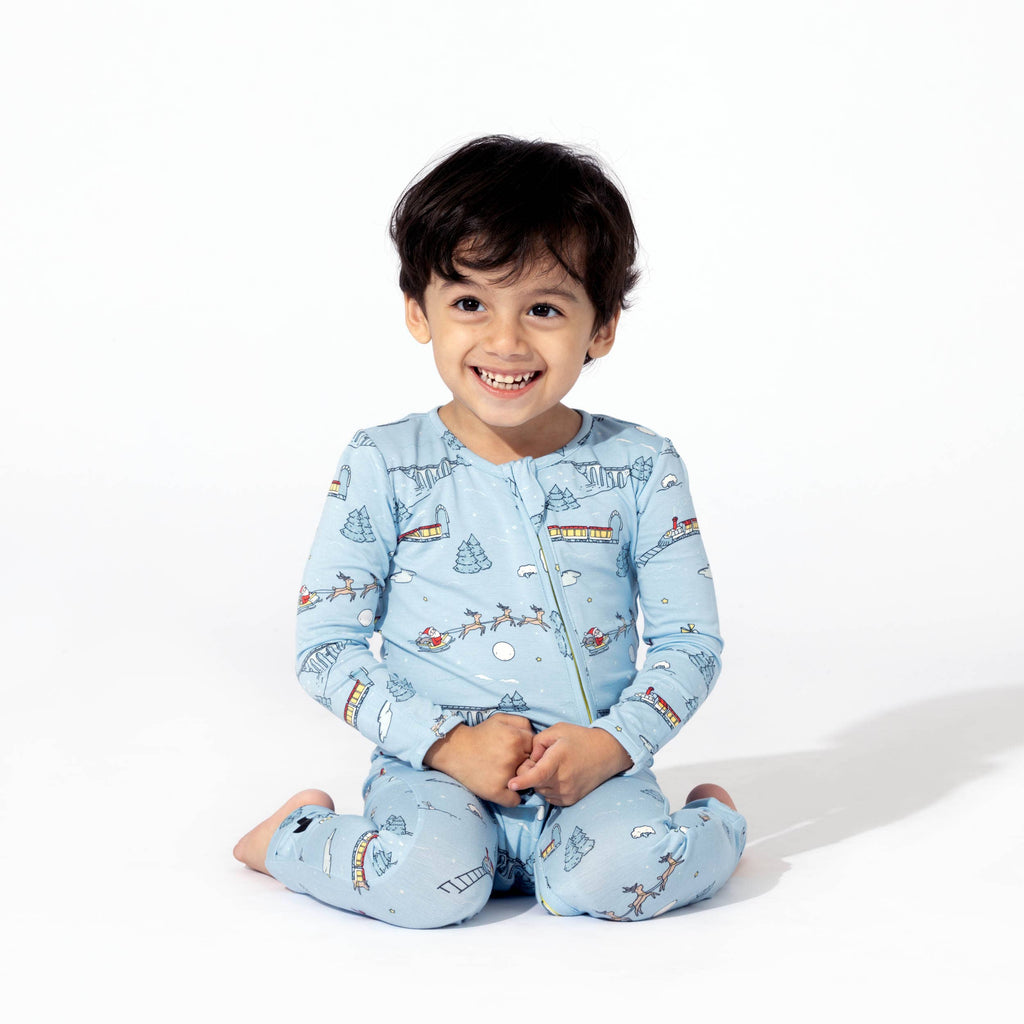 Bellabu Bear - Winter Train Bamboo Convertible Footie: 3-6m