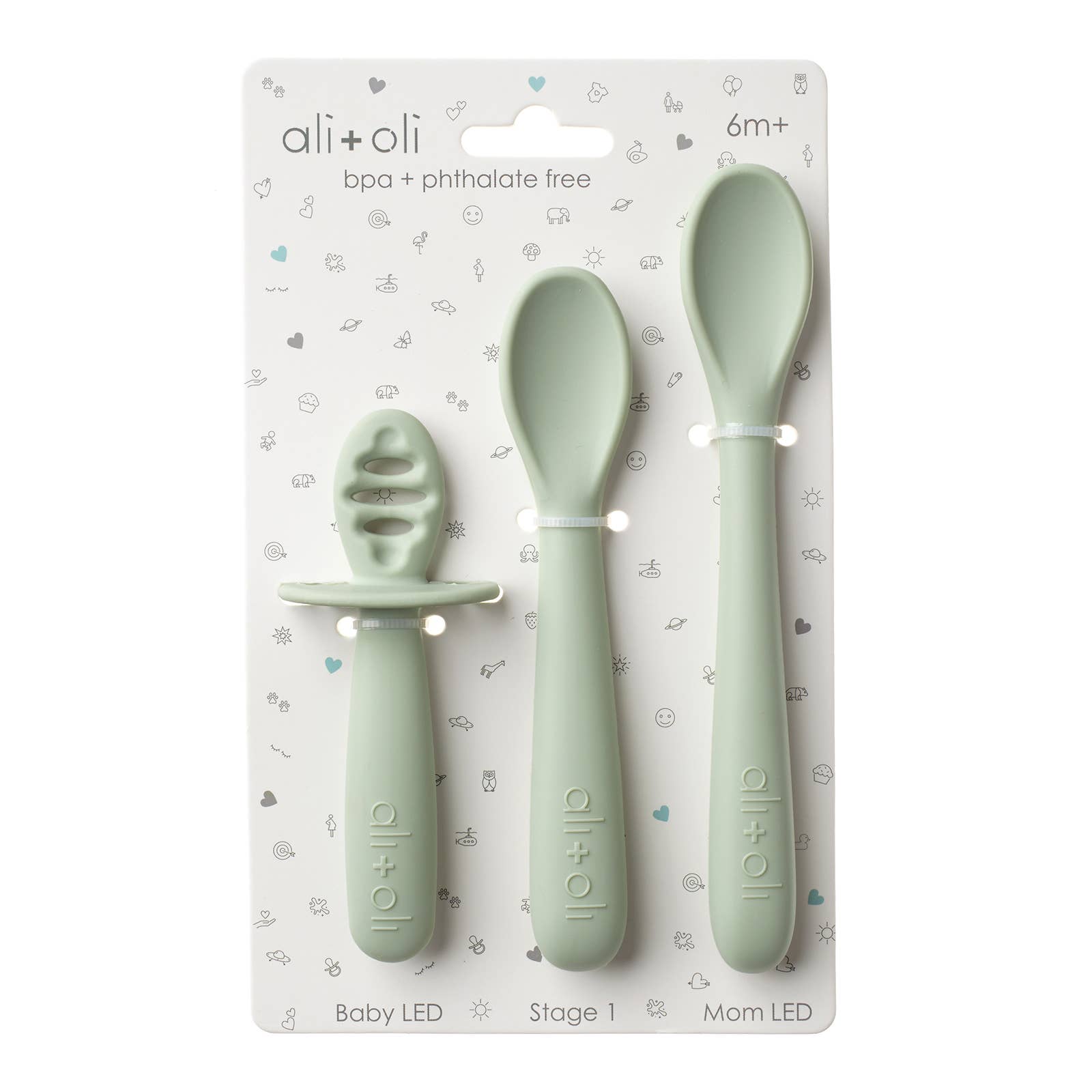 Ali+Oli - Ali+Oli (3-pc) Multi Stage Spoon Set for Baby (Pine) 6m+