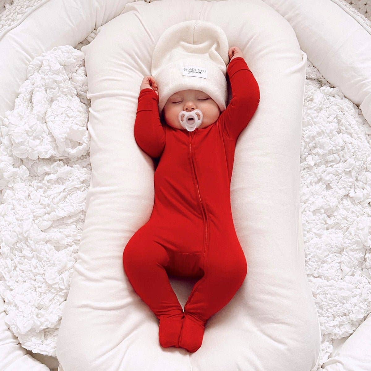 Bellabu Bear - Winterberry Red Bamboo Convertible Footie: 12-18m