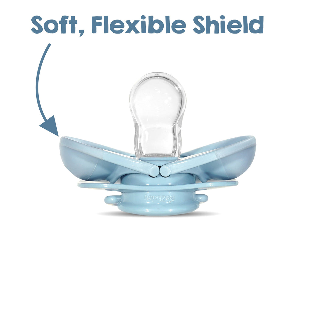 RaZbaby - Keep-it-kleen Pacifier 2PK - Grey & Blue