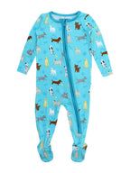 RuffleButts + RuggedButts - SoftSnooze™ Baby Boys Bamboo Viscose Puppy Playtime Footed One Piece Pajama
: Blue / 3-6m