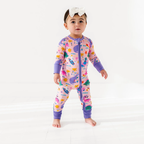 Kiki + Lulu - Pink Dino Convertible Footie: 18-24m