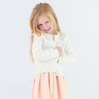 RuffleButts + RuggedButts - Girls Off-White Sweater Knit Ruffle Trim Cardigan
: White / 4T