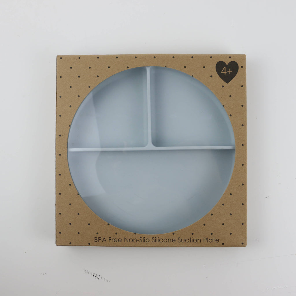 Ali+Oli - Baby Plate with Suction and  Divided Portions (Sky)