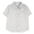 Miki Miette - Badminton Jerry Button Up Shirt in soft breathable fabric with black grid pattern, perfect stylish kids clothing from a curated children’s boutique for modern families.