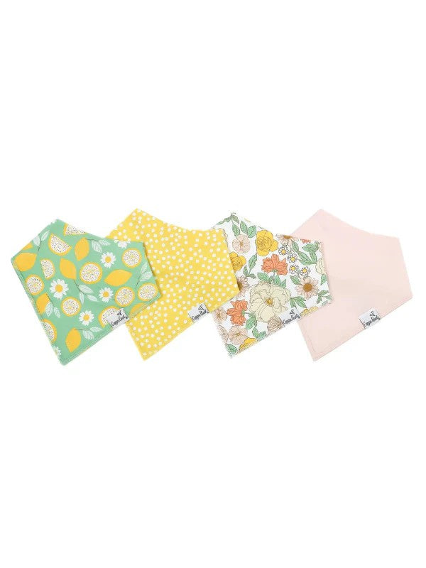 Bandana Bibs - Lemon - 4 Piece Set