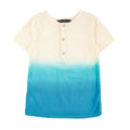 Miki Miette - Honolulu Pauli Henley Shirt & Rusty Shorts - Two Piece Set featuring a soft, short-sleeve henley top with a cream to blue gradient, perfect for stylish kids clothing.