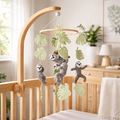 Mobile - Felt Baby - Sloth hanging mobile with soft felt sloths and green leaf accents, designed for a cozy nursery with natural, neutral tones and stylish essentials for little ones.