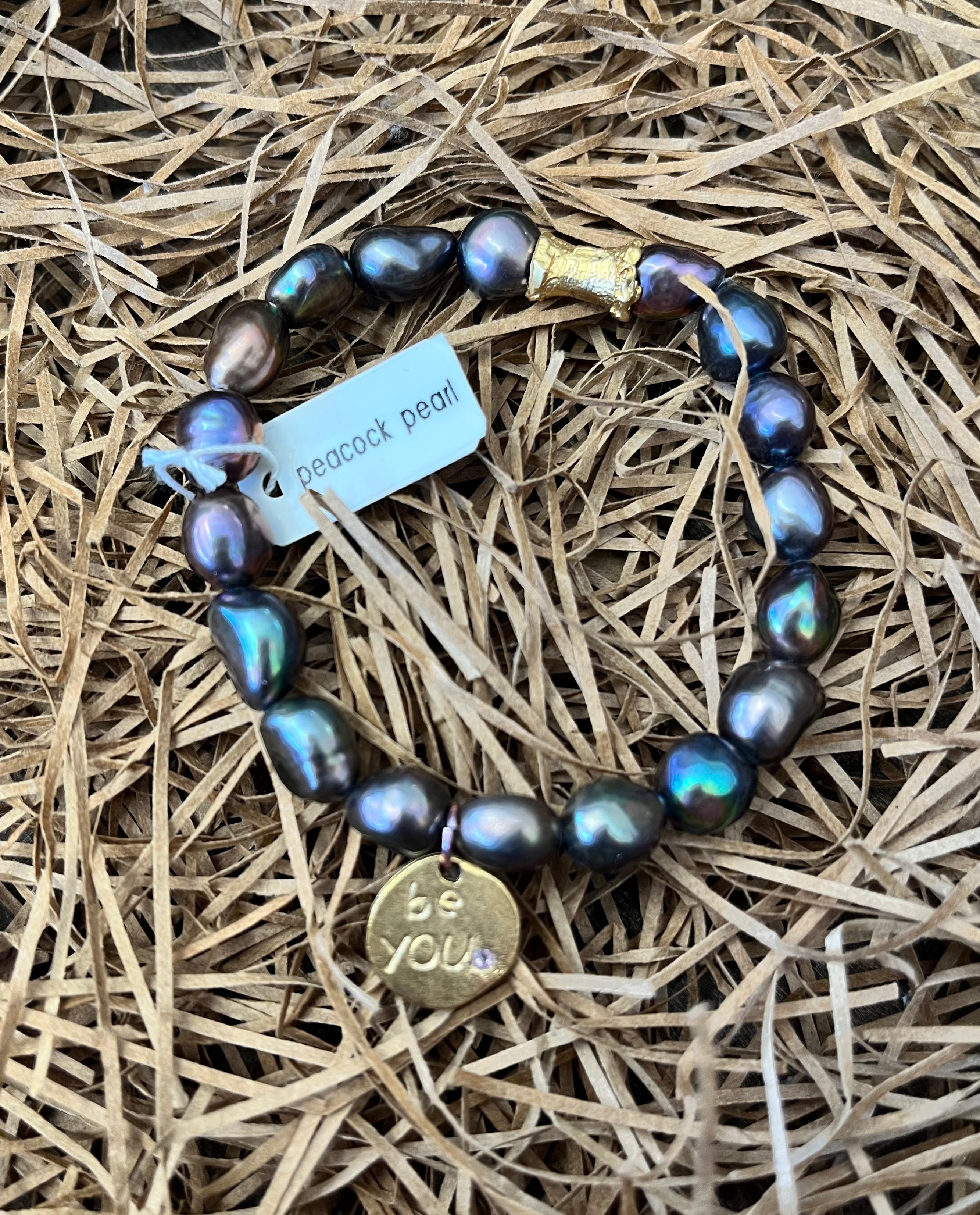 Stretch Bracelet ~ Peacock Pearl Gemstone