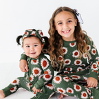 Kiki + Lulu - Rustic Blooms Ribbed Convertible Footies with Ruffle: 18-24m
