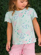 RuffleButts + RuggedButts - Girls Mint Meadow Scallop Tee
: Green / 3T