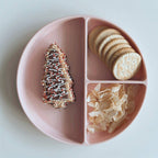 Ali+Oli - Baby Plate with Suction and  Divided Portions (Pink)