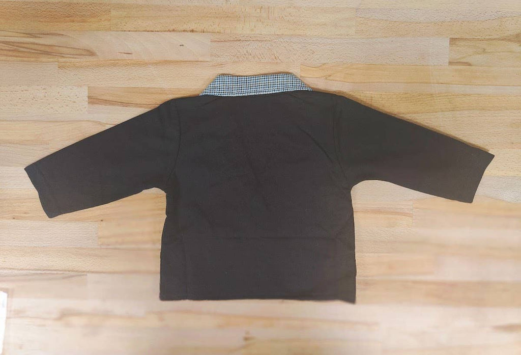 Fennco Styles - Houndstooth 3D Bowtie Baby Tuxedo Jacket & Romper : 12-18m