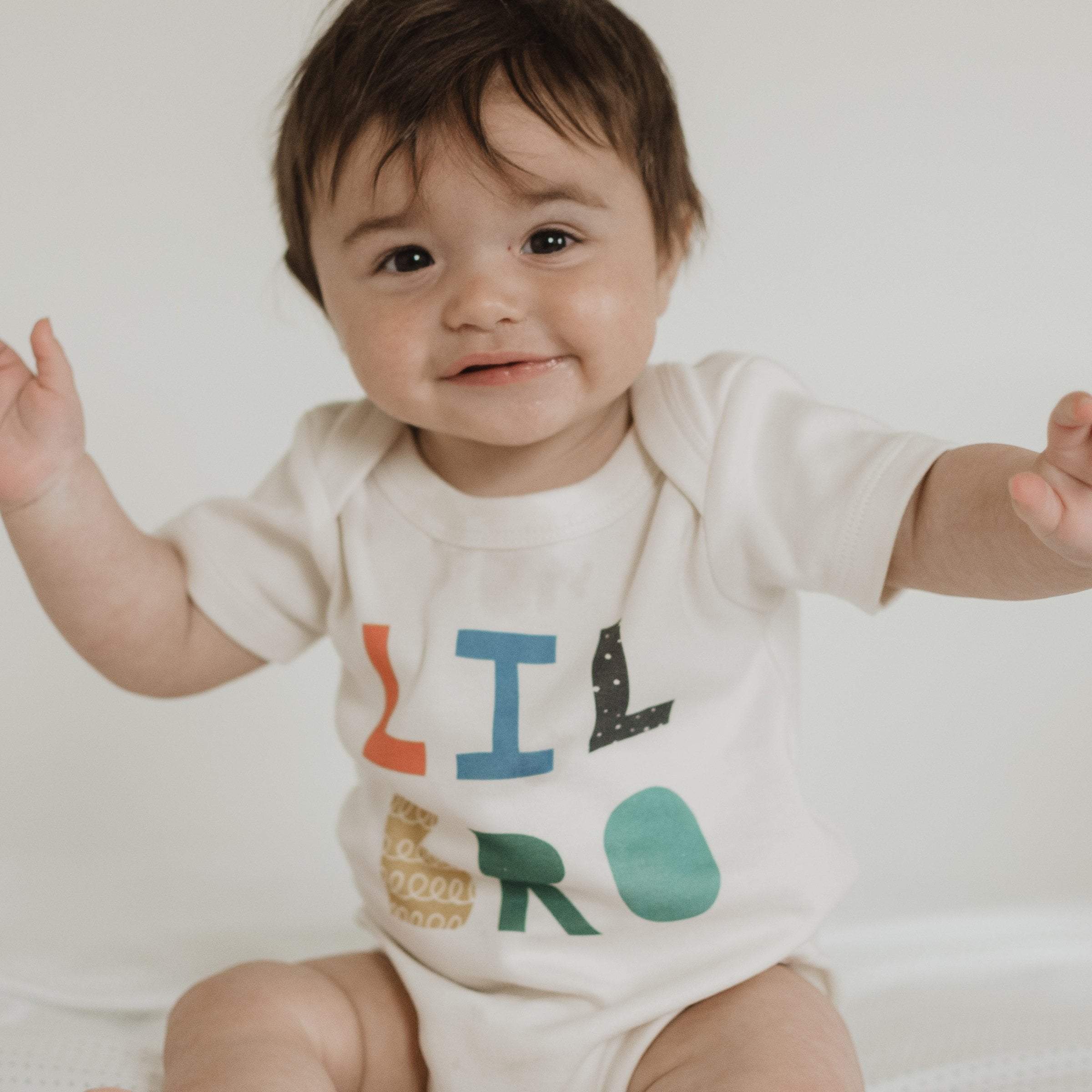 Finn + Emma - Baby graphic organic bodysuit | lil bro original : 3-6m