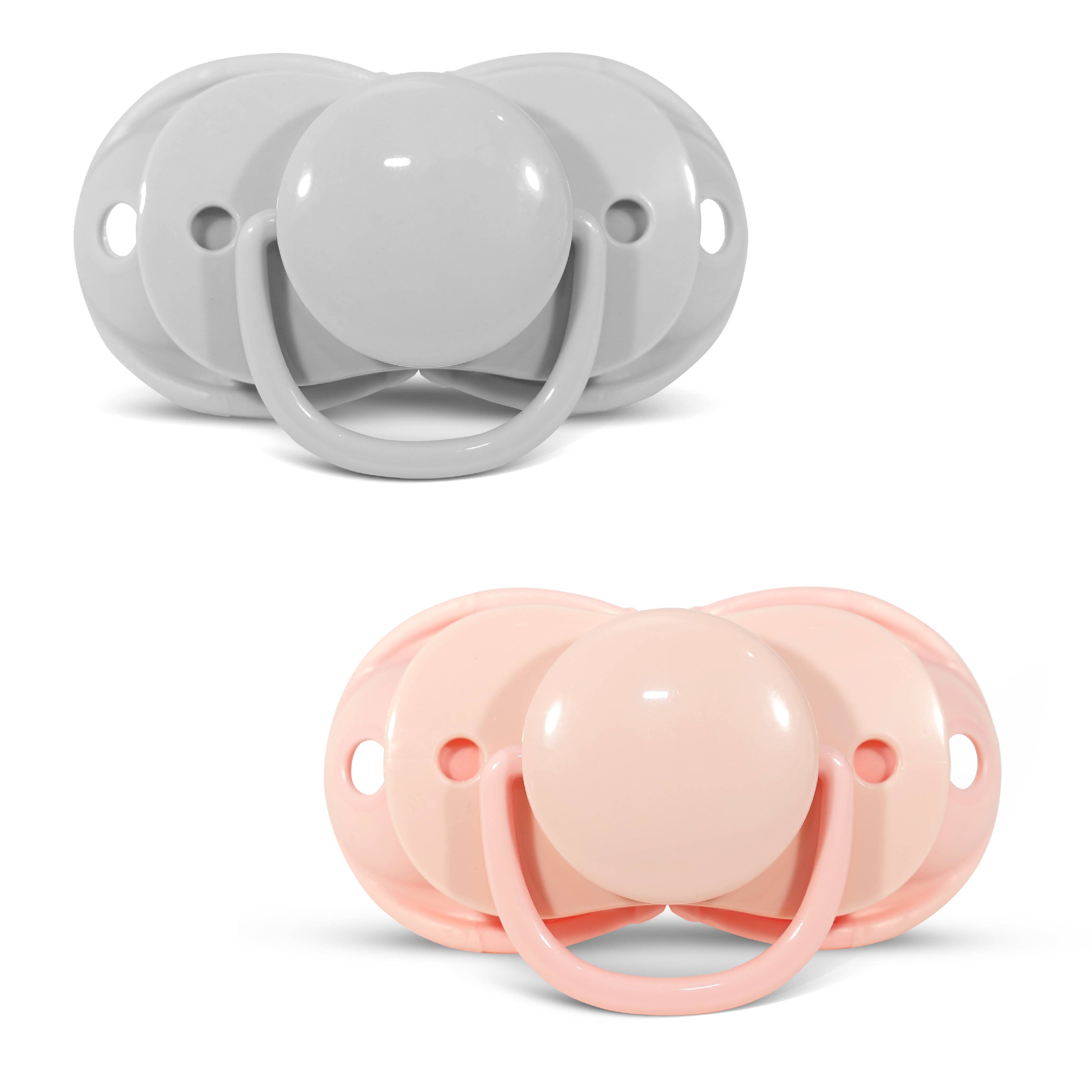 RaZbaby - Keep-it-kleen Pacifier 2PK - Grey & Pink