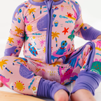 Kiki + Lulu - Pink Dino Convertible Footie: 18-24m