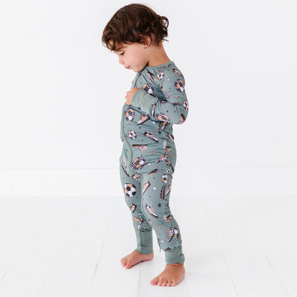 Kiki + Lulu - Goal Hard or Go Home Convertible Footies: 6-12m