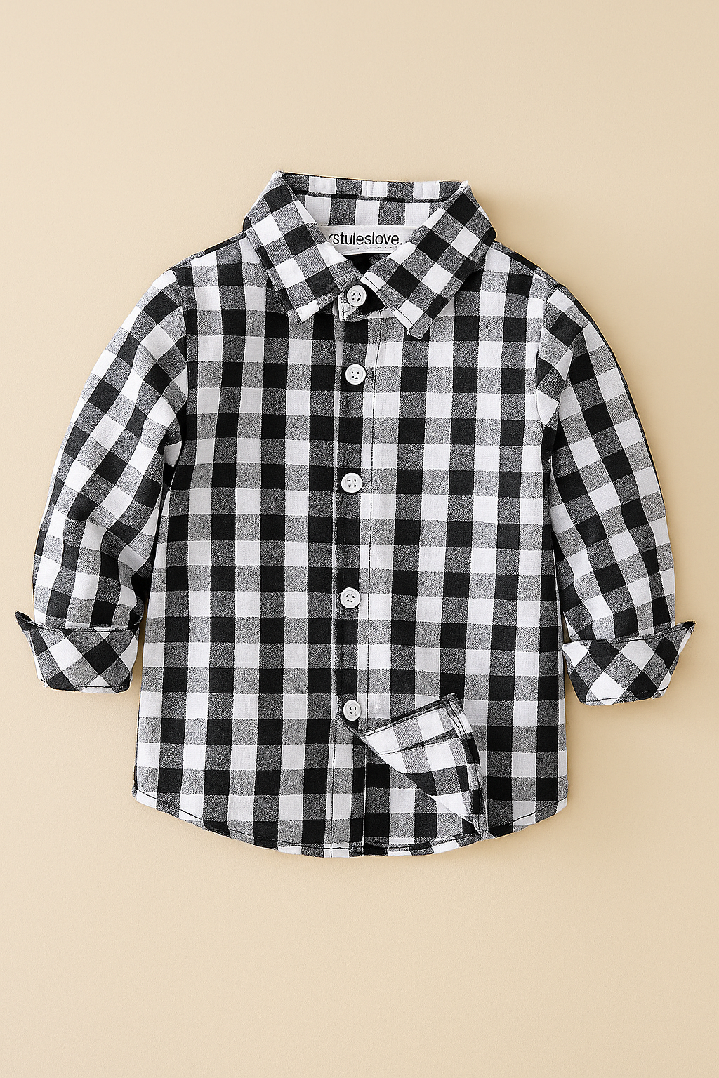 Fennco Styles - Black & White Plaid Cotton Button-Down Shirt – Baby Toddler: 120/4-5T