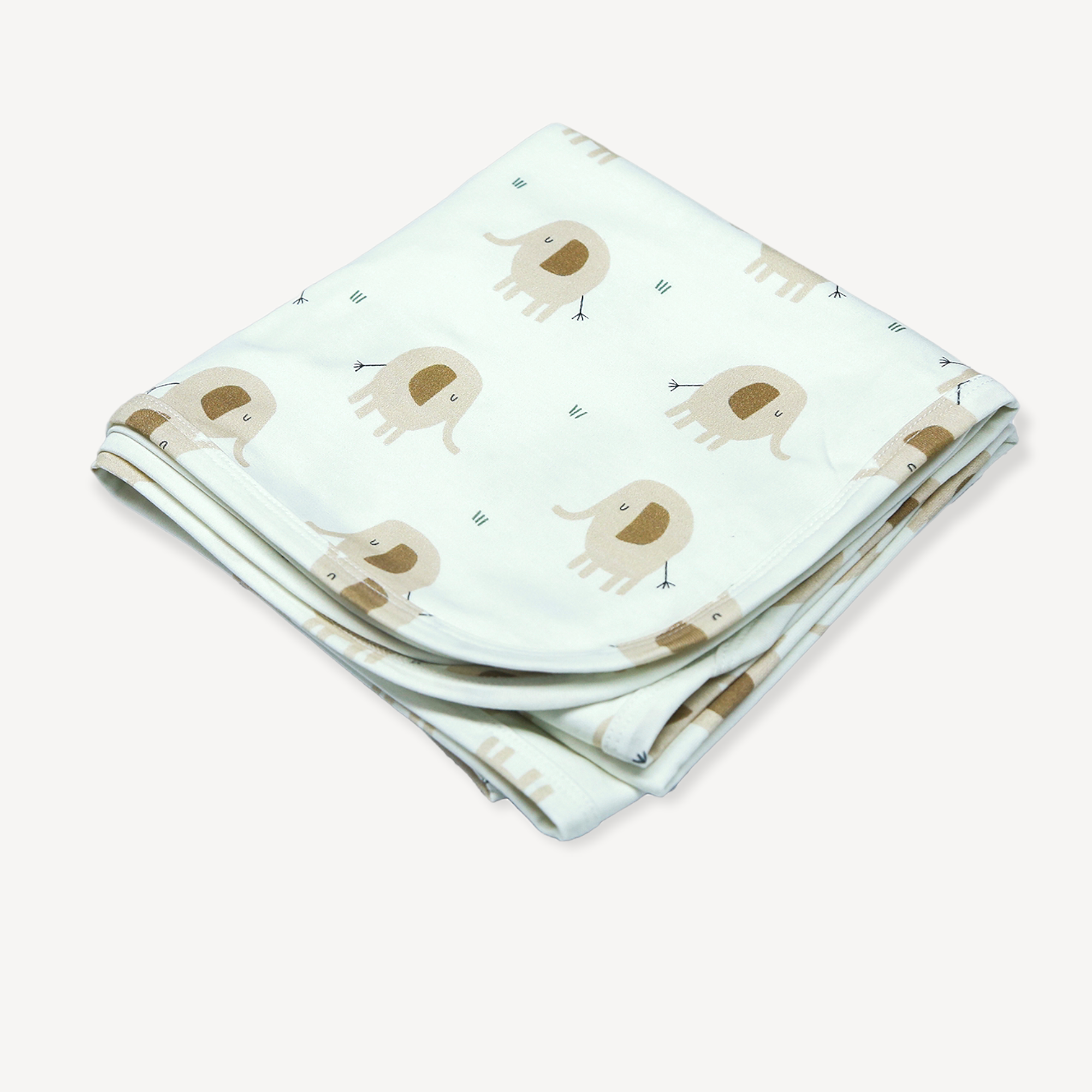 Viverano Organics - Elephant Reversible Baby Blanket (Organic Jersey): Natural