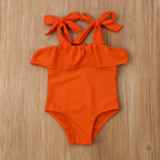 Fennco Styles - Orange Ruffle One-Piece Toddler Girl Swimsuit: 2-3T