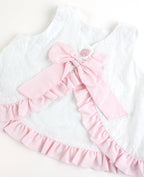 RuffleButts + RuggedButts - Baby Girls White and Pink Swiss Dot Swing Top & Bloomer Set
: White / 0-3m