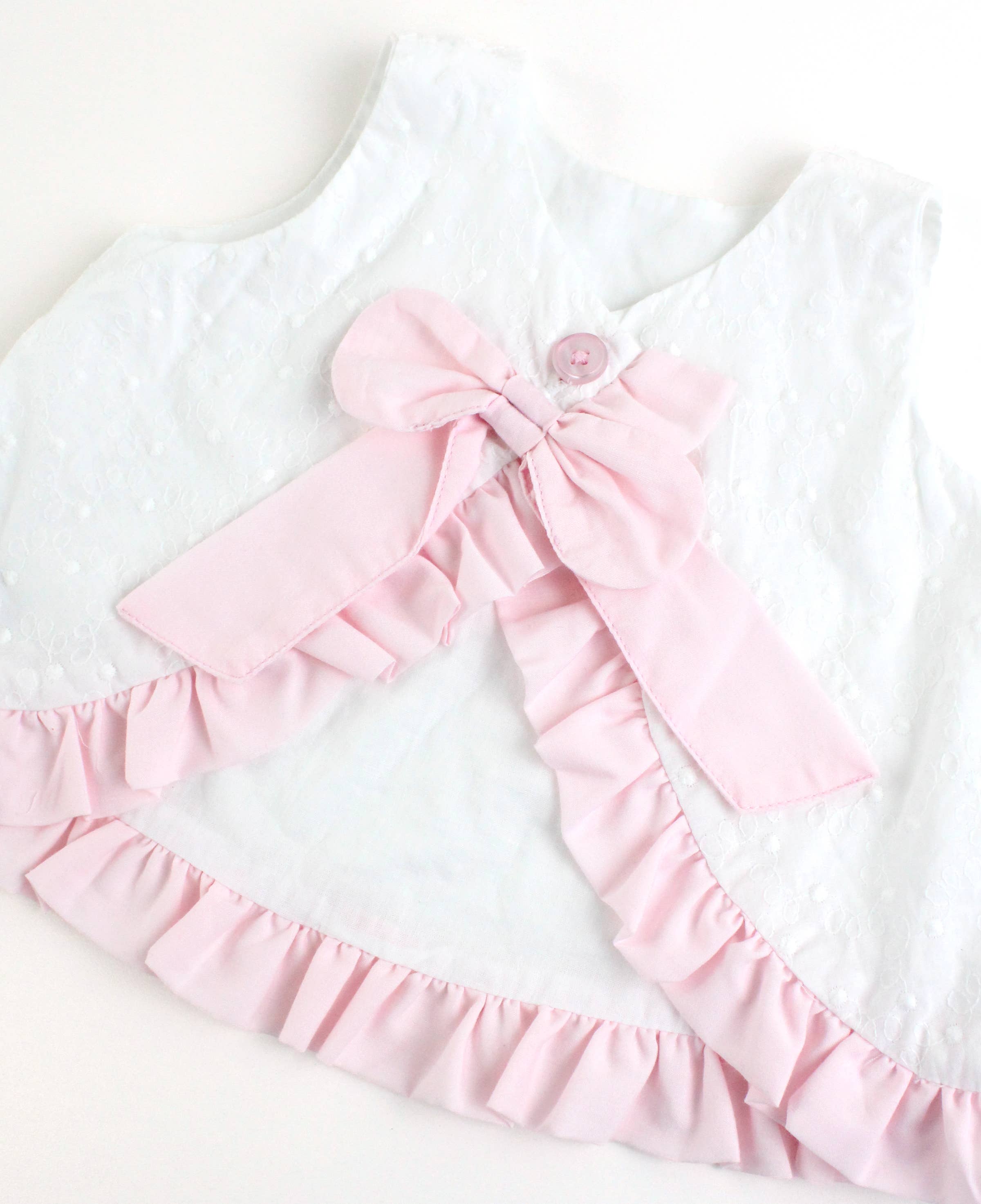 RuffleButts + RuggedButts - Baby Girls White and Pink Swiss Dot Swing Top & Bloomer Set
: White / 0-3m