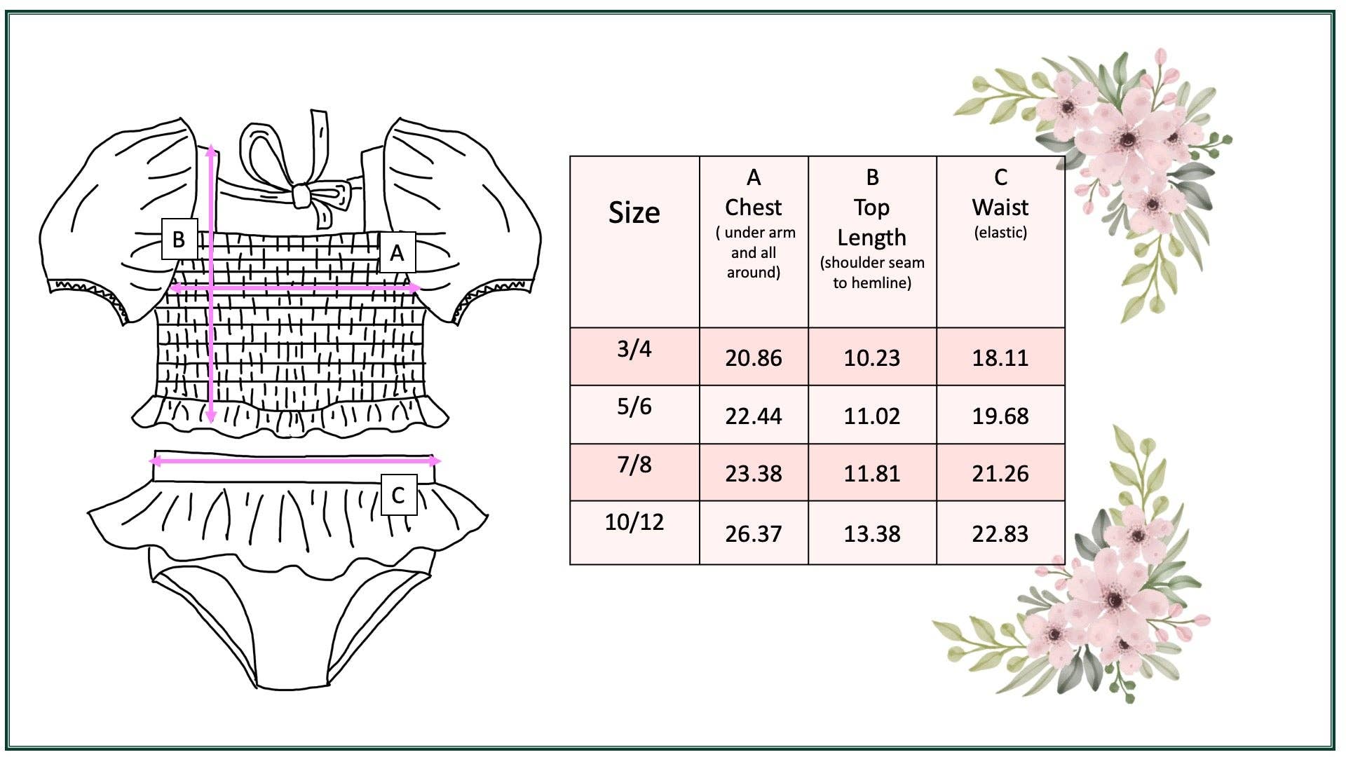 Adorable Sweetness - Girls Retro Checkered Flower Power 2 Piece Skirted Swimsuit