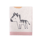 Viverano Organics - Alphabet Blush - Organic Jacquard Sweater Knit Baby Blanket: Natural/Pink / One Size