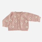 The Blueberry Hill - Flower Cardigan Blush Baby Sweater Kids Spring Summer: M; 2-3Y