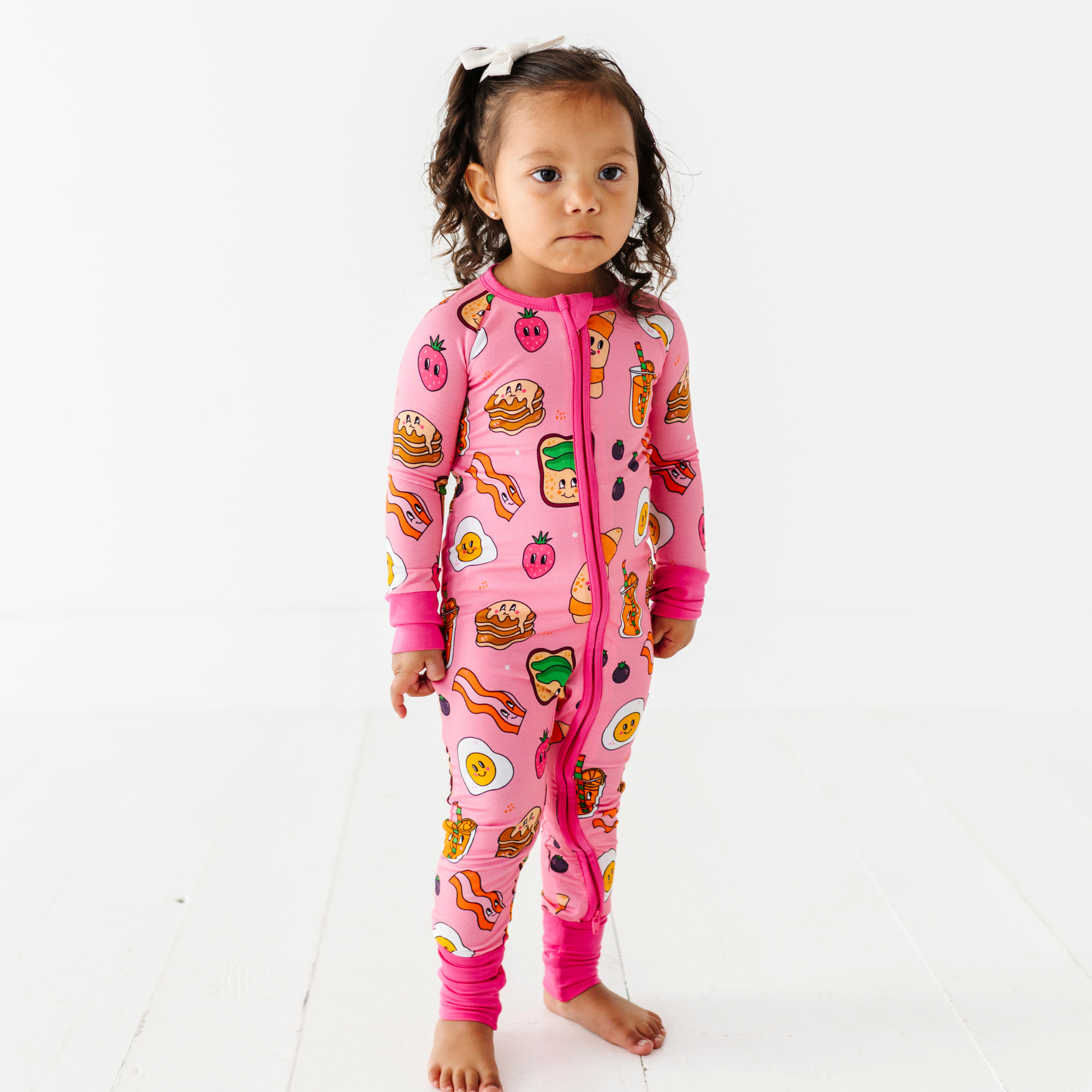 Kiki + Lulu - Pink Breakfast Convertible Footie: 18-24m