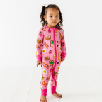 Kiki + Lulu - Pink Breakfast Convertible Footie: 12-18m