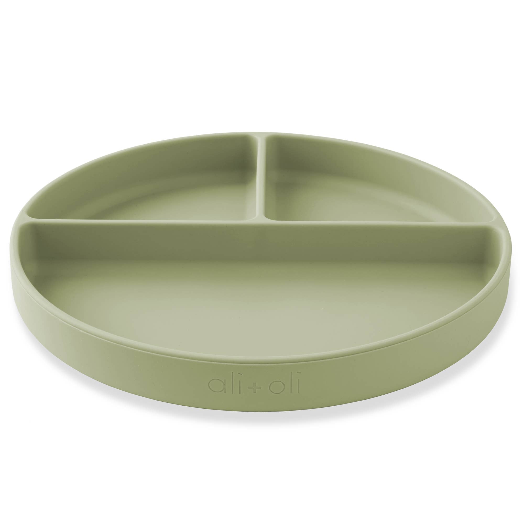 Ali+Oli - Baby Plate with Suction and  Divided Portions (Sage)