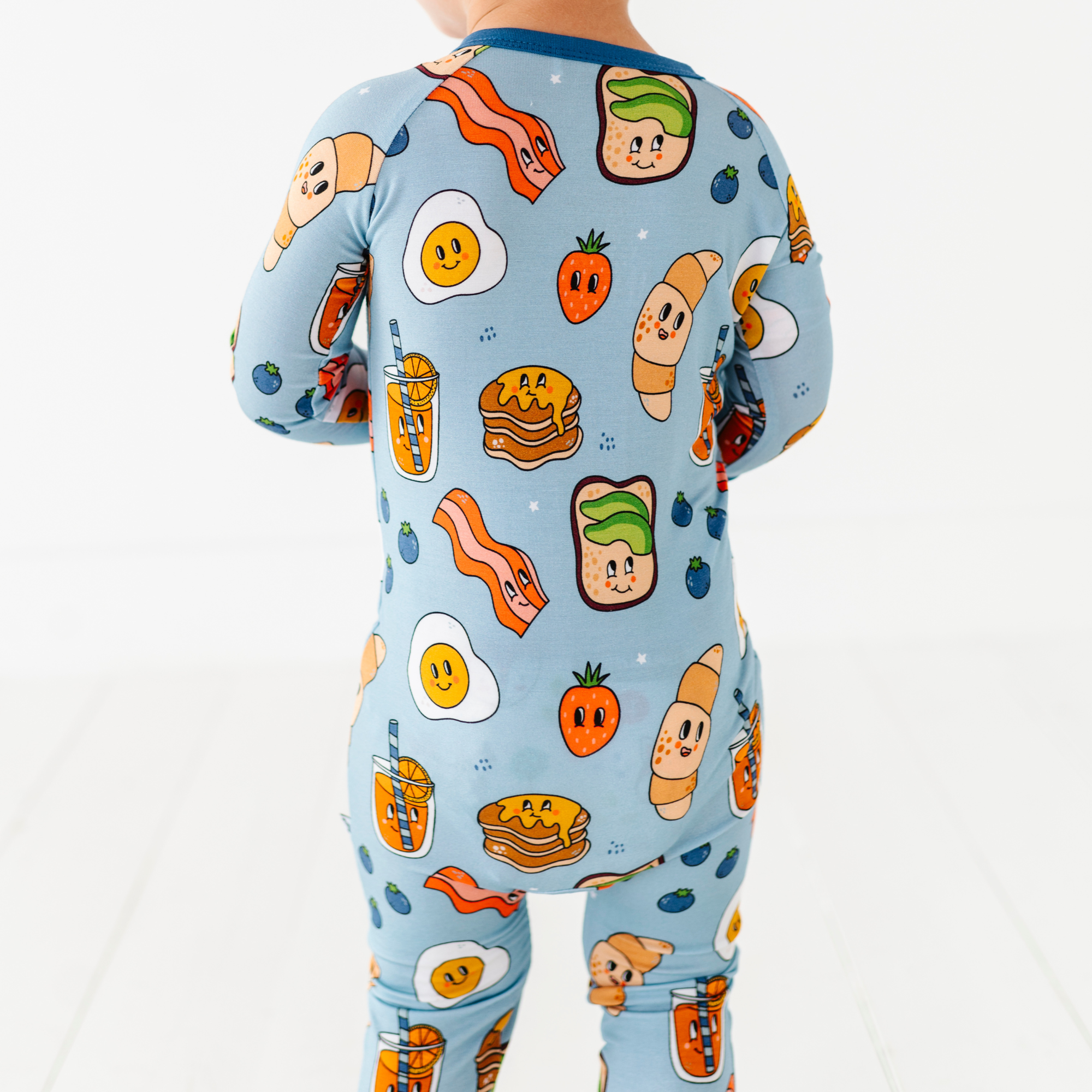 Kiki + Lulu - Blue Breakfast Convertible Footie: 6-12m