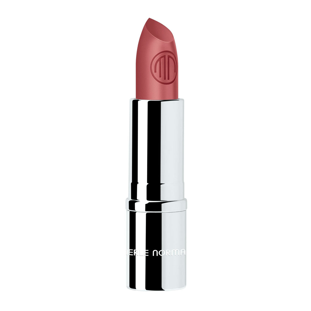 Merle Norman Cosmetics - Age Defying+ Lipcolor in a soft amber rose shade with sleek silver casing, perfect for modern moms seeking stylish essentials for little ones and mom life.