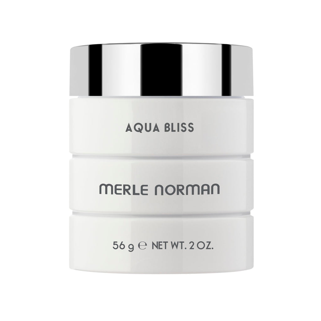 Aqua Bliss moisturizing cream in a sleek white jar with a silver lid, perfect for a refreshing skincare routine.