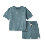 Burt's Bees Baby - Origami Dinos Boy Tee & Shorts Set in soft breathable fabric with playful origami dinosaur prints, perfect for stylish kids clothing and cozy baby essentials.