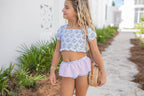 Adorable Sweetness - Girls Pink Purple Abby Dainty Floral 2 Piece Swimsuit
