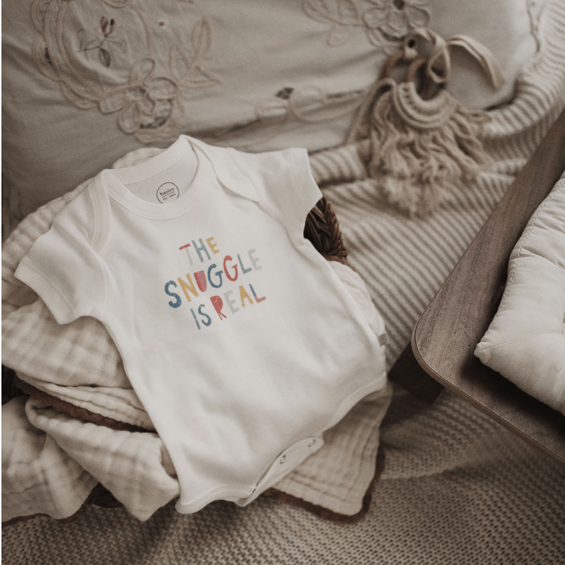 Finn + Emma - Baby organic graphic bodysuit | the snuggle is real: 0-3m