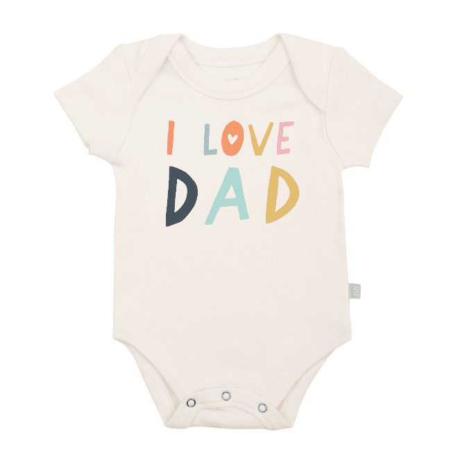 Finn + Emma - Baby graphic organic bodysuit | i love dad: 0-3m