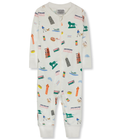 SMALLER THINGS - Goodnight, Chicago baby romper featuring playful city-themed illustrations in soft, breathable fabric, perfect for cozy baby essentials from a curated children’s boutique.