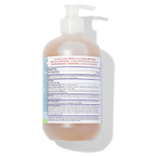 Back view of California Baby - Therapeutic Relief™ Eczema Shampoo & Bodywash bottle showing detailed ingredient and usage information in a clean, modern design fitting a curated children’s boutique focused on cozy baby essentials and mom life essentials.