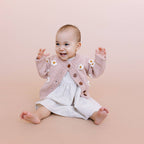 The Blueberry Hill - Flower Cardigan Blush Baby Sweater Kids Spring Summer: M; 2-3Y