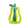 RaZbaby - RaZ-Pear Teether & Rattle Toy in green and yellow with soft, flexible silicone loops designed for soothing teething babies and encouraging sensory play.