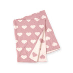 Viverano Organics - Hearts Reversible Sweater Knit Baby Blanket Organic Cotton