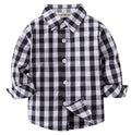 Fennco Styles - Black & White Plaid Cotton Button-Down Shirt – Baby Toddler, a soft breathable cotton shirt featuring classic plaid pattern, perfect for comfortable stylish kids clothing from a curated children’s boutique.