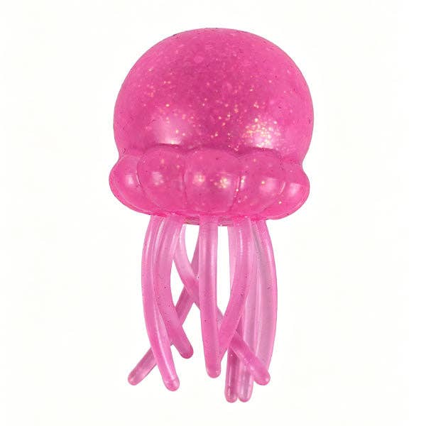 Pink jellyfish toy on a white background
