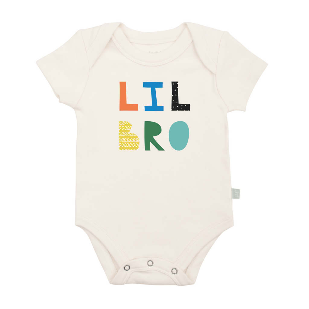 Finn + Emma - Baby graphic organic bodysuit | lil bro original : 3-6m