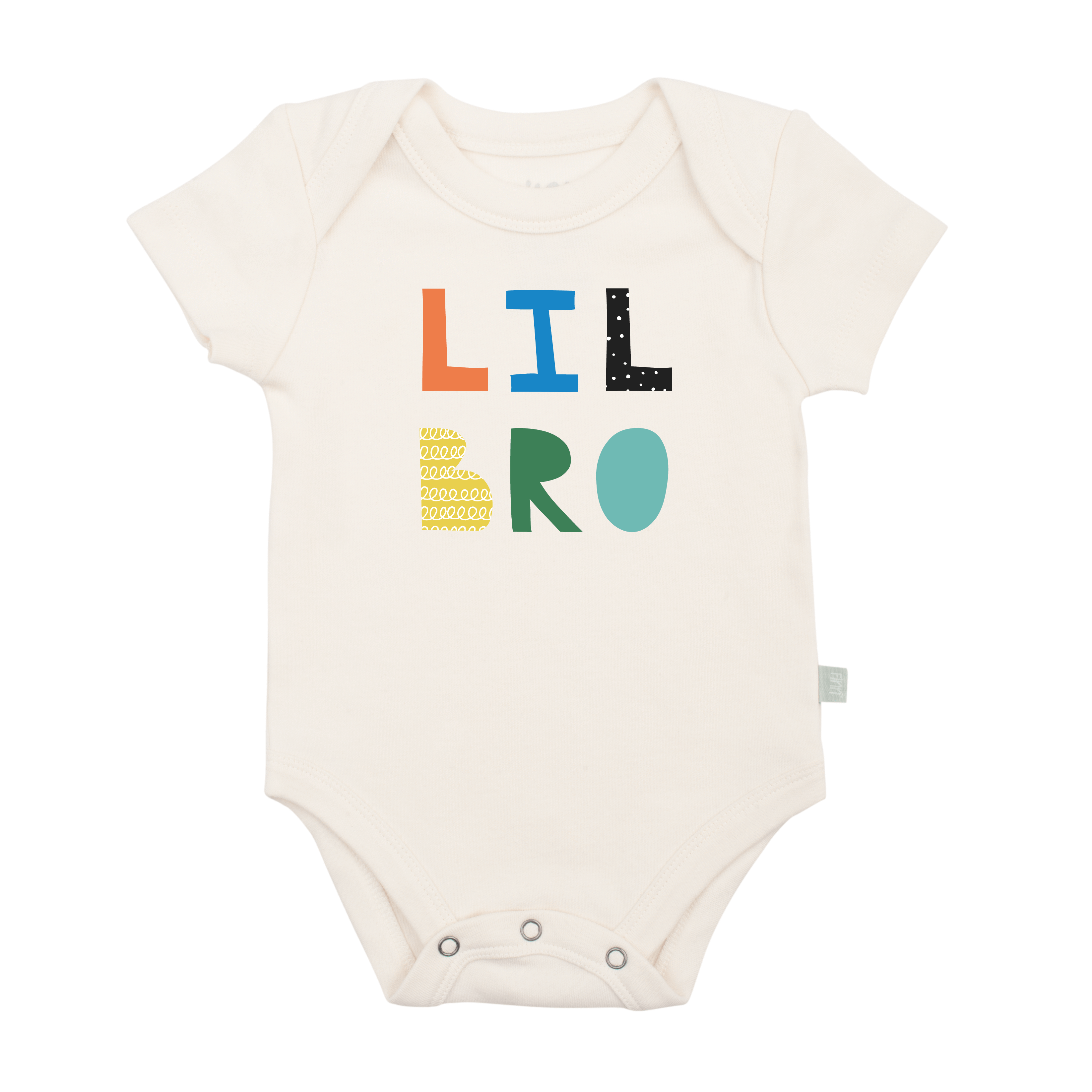 Finn + Emma - Baby graphic organic bodysuit | lil bro original : 3-6m